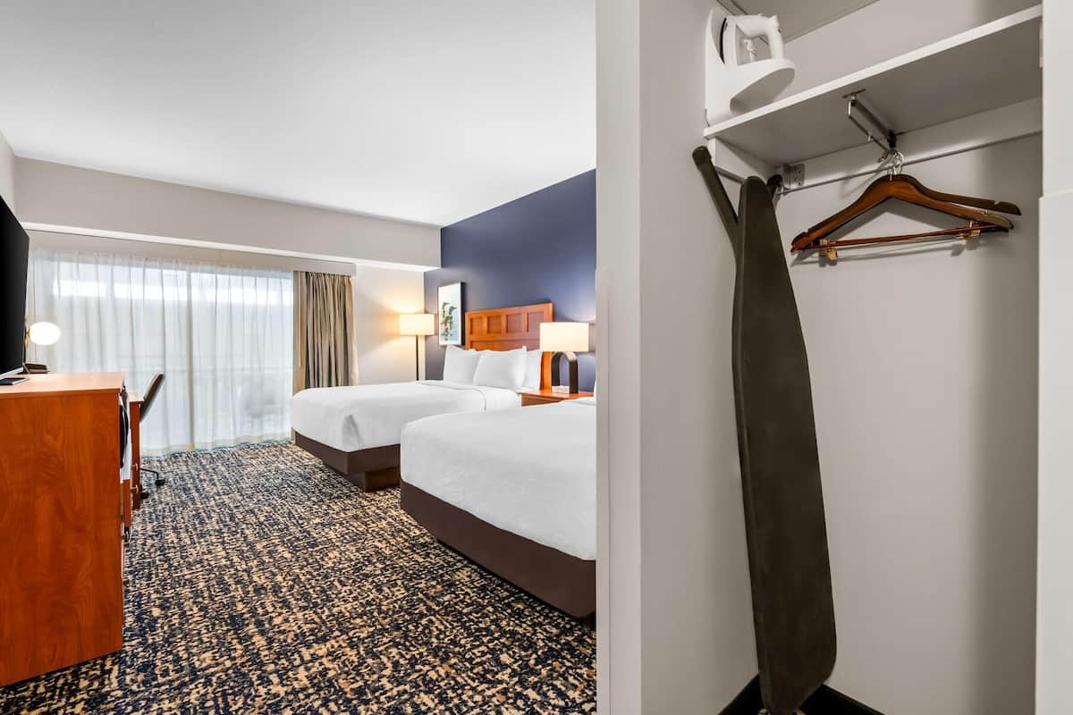 Room, 2 Queen Beds, Non Smoking, Pool View | Premium bedding, pillowtop beds, desk, laptop workspace