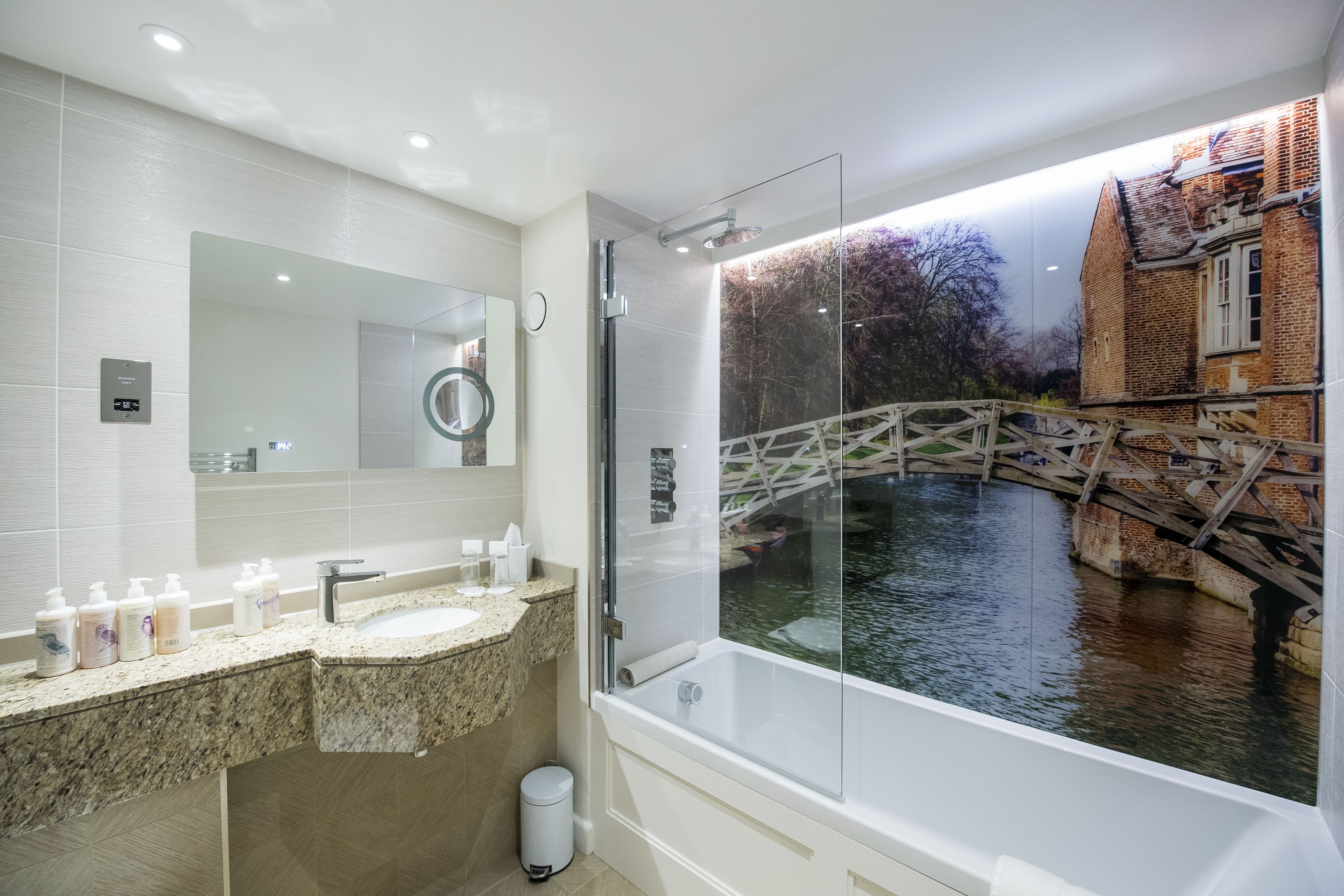 free toiletries, hair dryer, towels