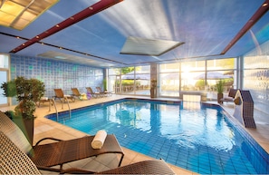 Indoor pool, seasonal outdoor pool, sun loungers