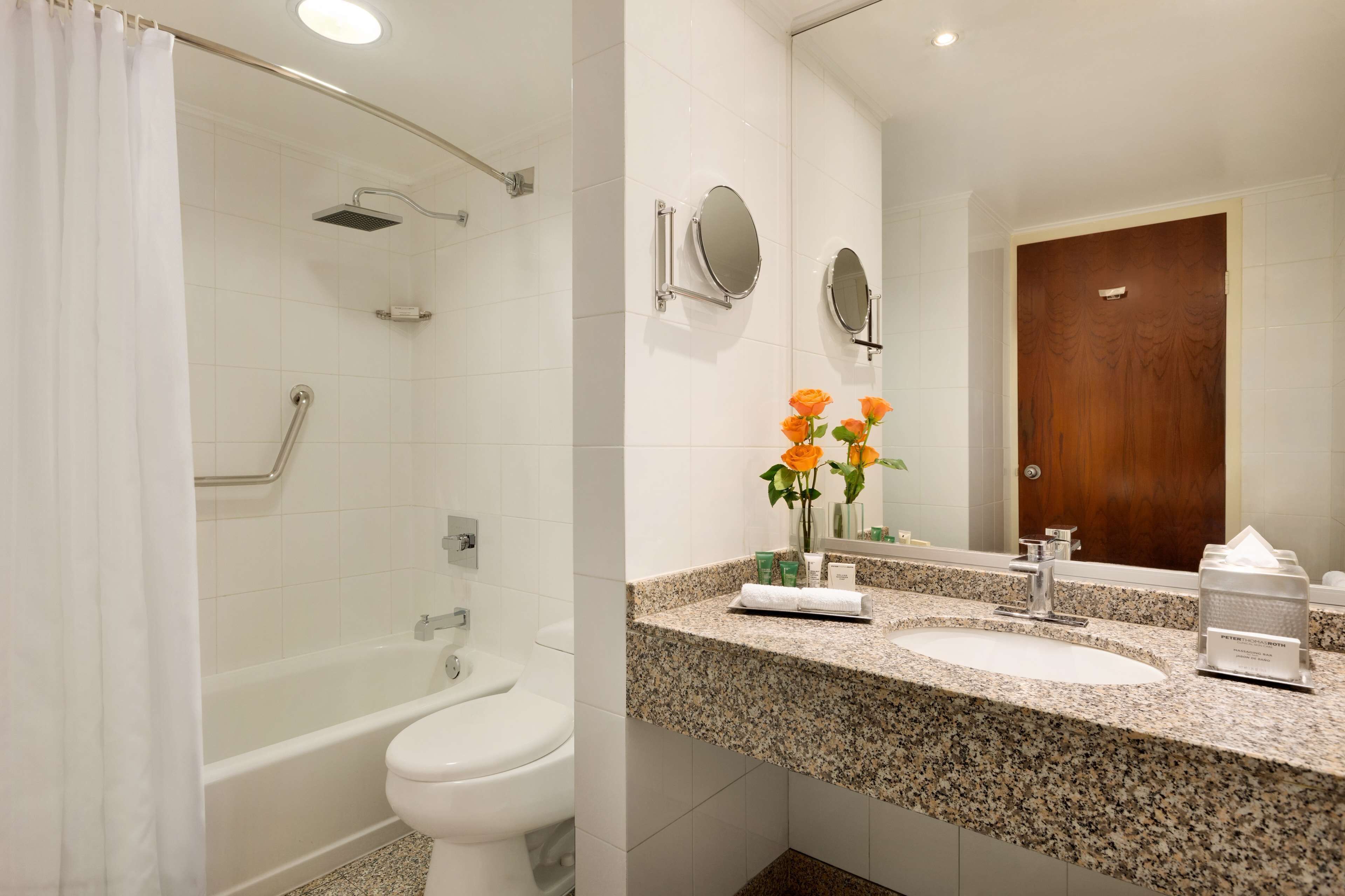 shower, eco-friendly toiletries, hair dryer, towels