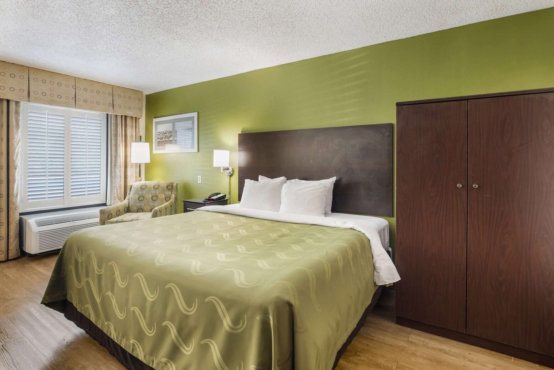 Premium bedding, Select Comfort beds, desk, laptop workspace