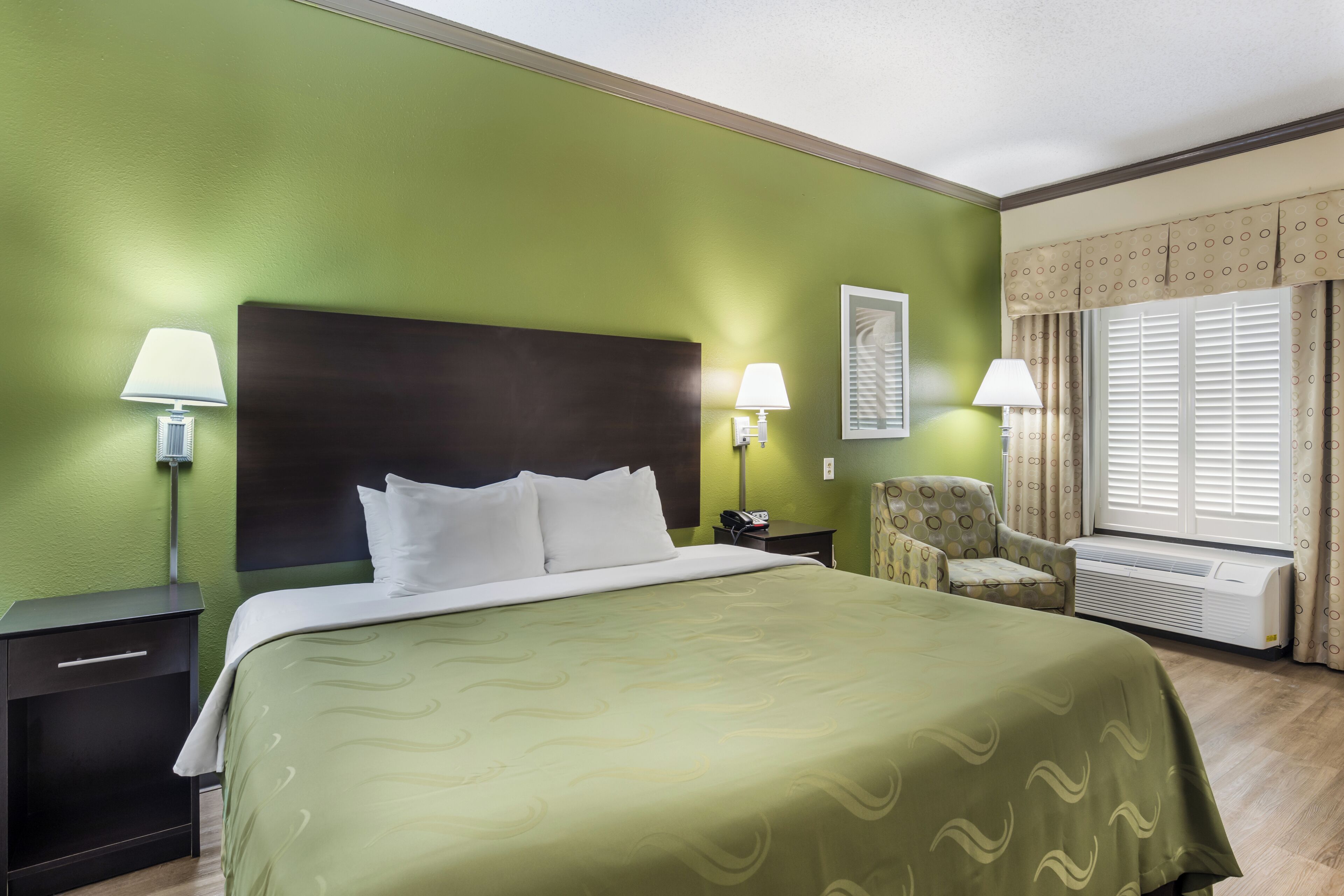 Premium bedding, Select Comfort beds, desk, laptop workspace
