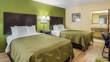 Premium bedding, Select Comfort beds, desk, laptop workspace