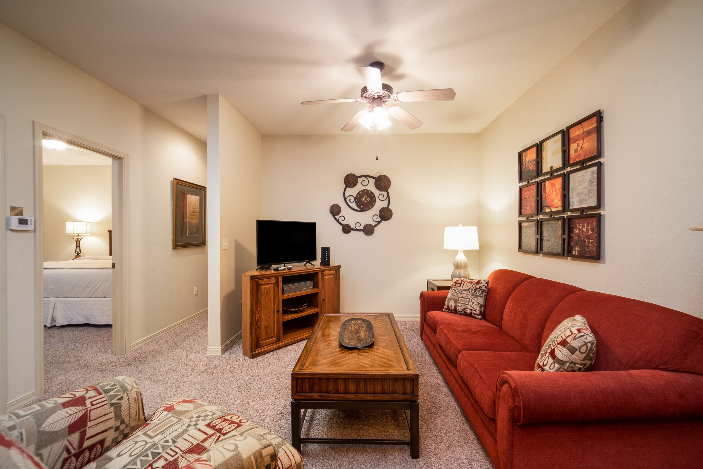 1 bedroom condo | living area | smart tv