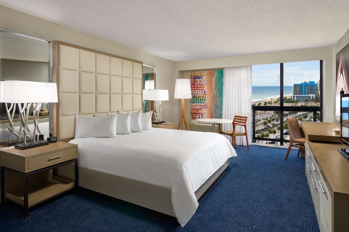 Down comforters, pillowtop beds, in-room safe, desk