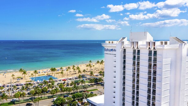 A hotel with a view of a beach and ocean. - Bahia Mar Ft. Lauderdale Beach- a DoubleTree by Hilton Hotel (Fort Lauderdale)