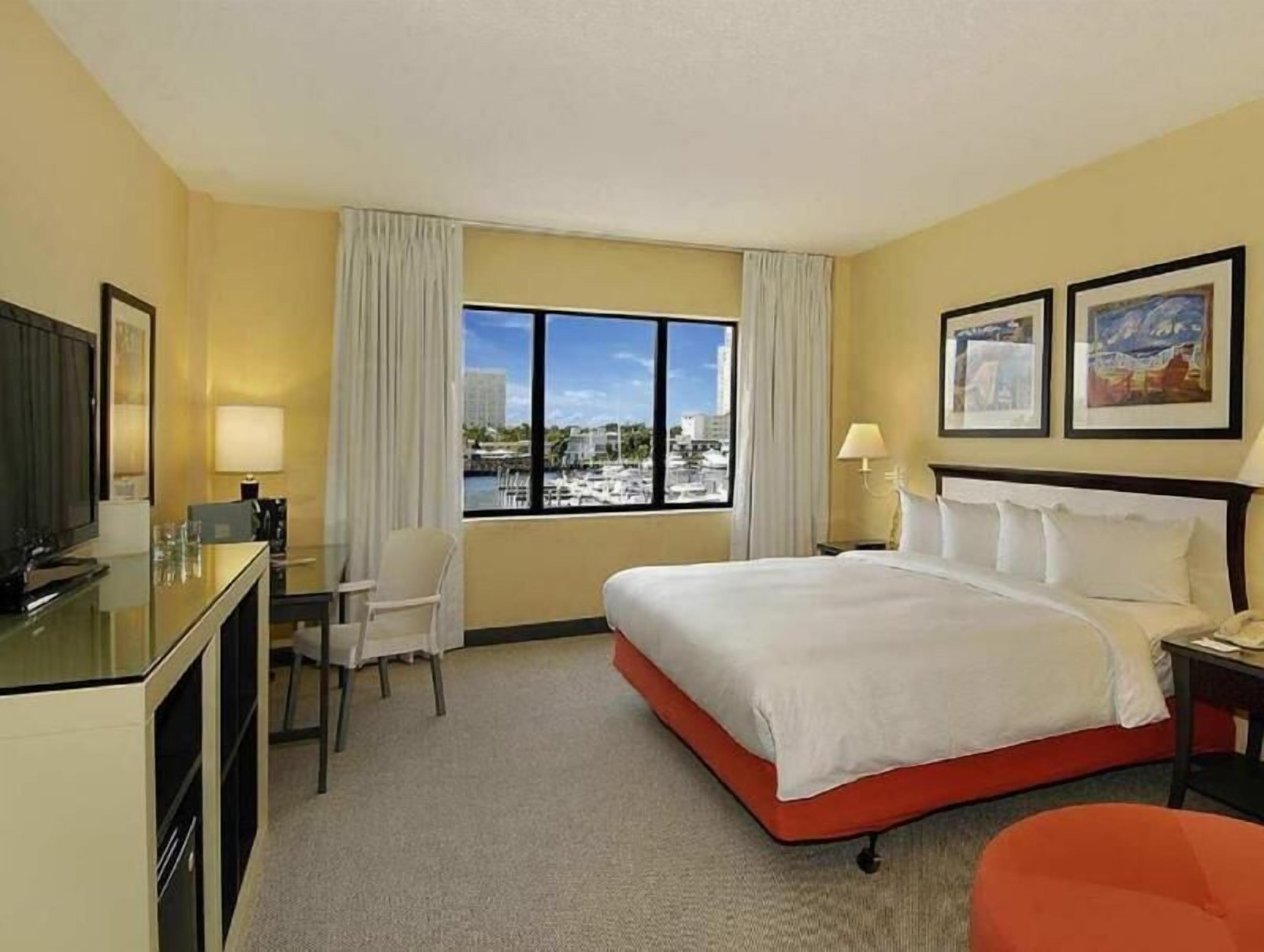 Down comforters, pillowtop beds, in-room safe, desk