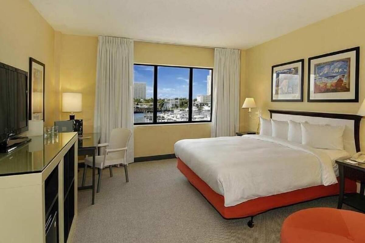 Down comforters, pillowtop beds, in-room safe, desk