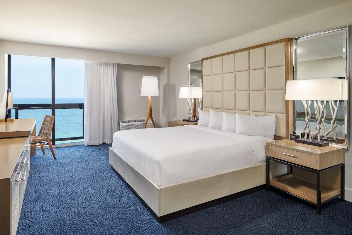 Down comforters, pillowtop beds, in-room safe, desk