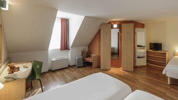 Desk, blackout curtains, iron/ironing board, free WiFi