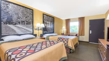 Room, 2 Double Beds, Non Smoking | Soundproofing, iron/ironing board, free cots/infant beds, free WiFi