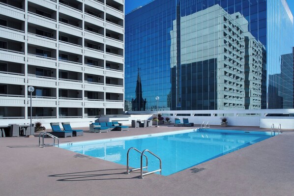 2 indoor pools, seasonal outdoor pool, pool umbrellas, pool loungers