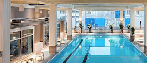 2 indoor pools, seasonal outdoor pool, pool umbrellas, pool loungers