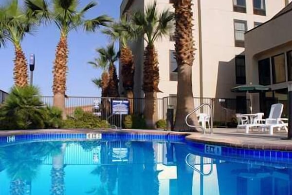 Indoor pool, outdoor pool, open 8:00 AM to 11 PM, pool umbrellas