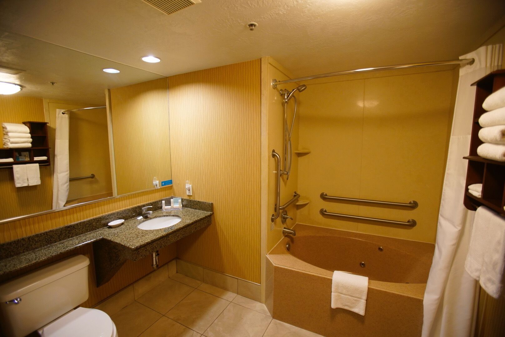 deluxe room, 1 king bed with sofa bed, non smoking | bathroom | eco-friendly toiletries, hair dryer, towels, soap