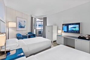 Down comforters, in-room safe, blackout drapes, soundproofing