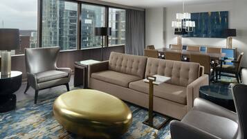 Suite (Parlor Component - 1 Queen Murphy Bed) | Living room | 49-inch LCD TV with digital channels, TV, pay movies