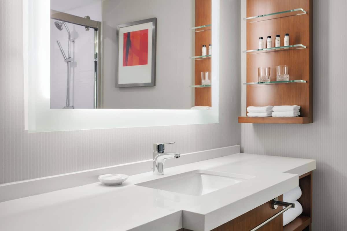 free toiletries, hair dryer, towels, soap