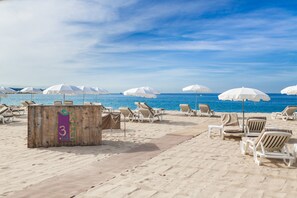 Private beach nearby, sun loungers, beach umbrellas, beach towels