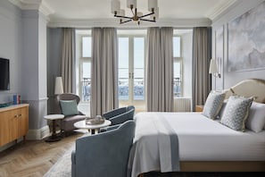 Deluxe Room, 1 King Bed, Sea View | Premium bedding, in-room safe, desk, laptop workspace