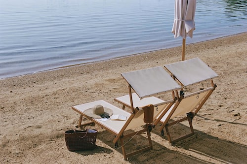 Utsikt mot strand/hav