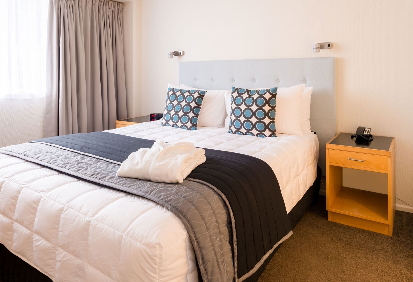 Desk, blackout curtains, iron/ironing board, free WiFi