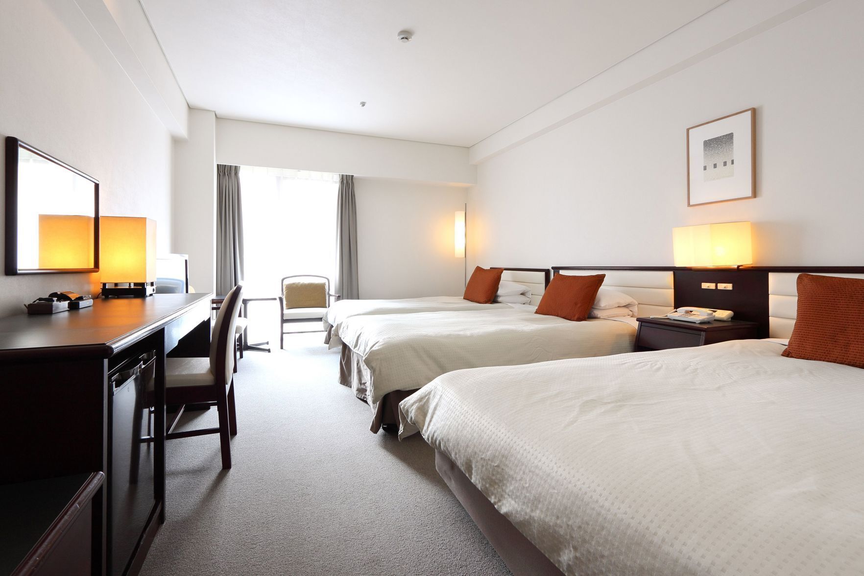 Hypo-allergenic bedding, down duvets, in-room safe, desk