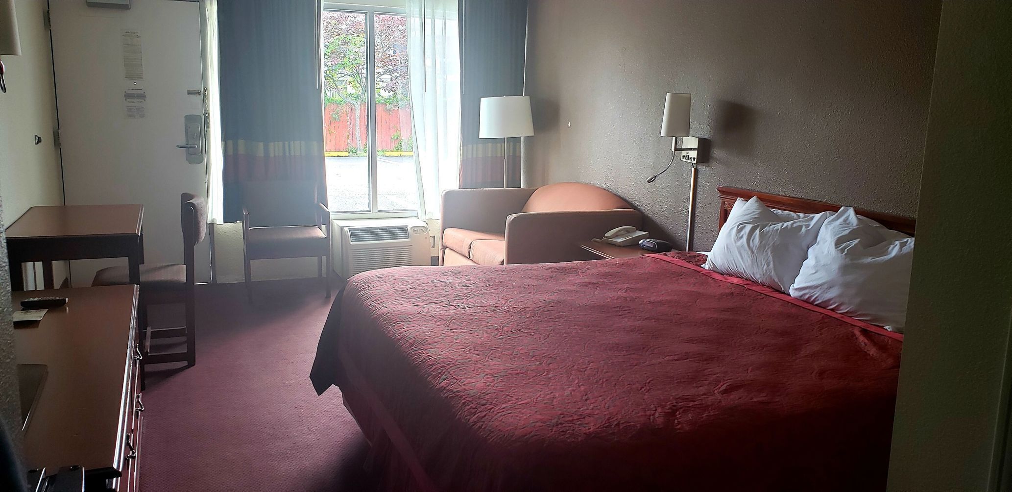 Desk, blackout drapes, iron/ironing board, free WiFi