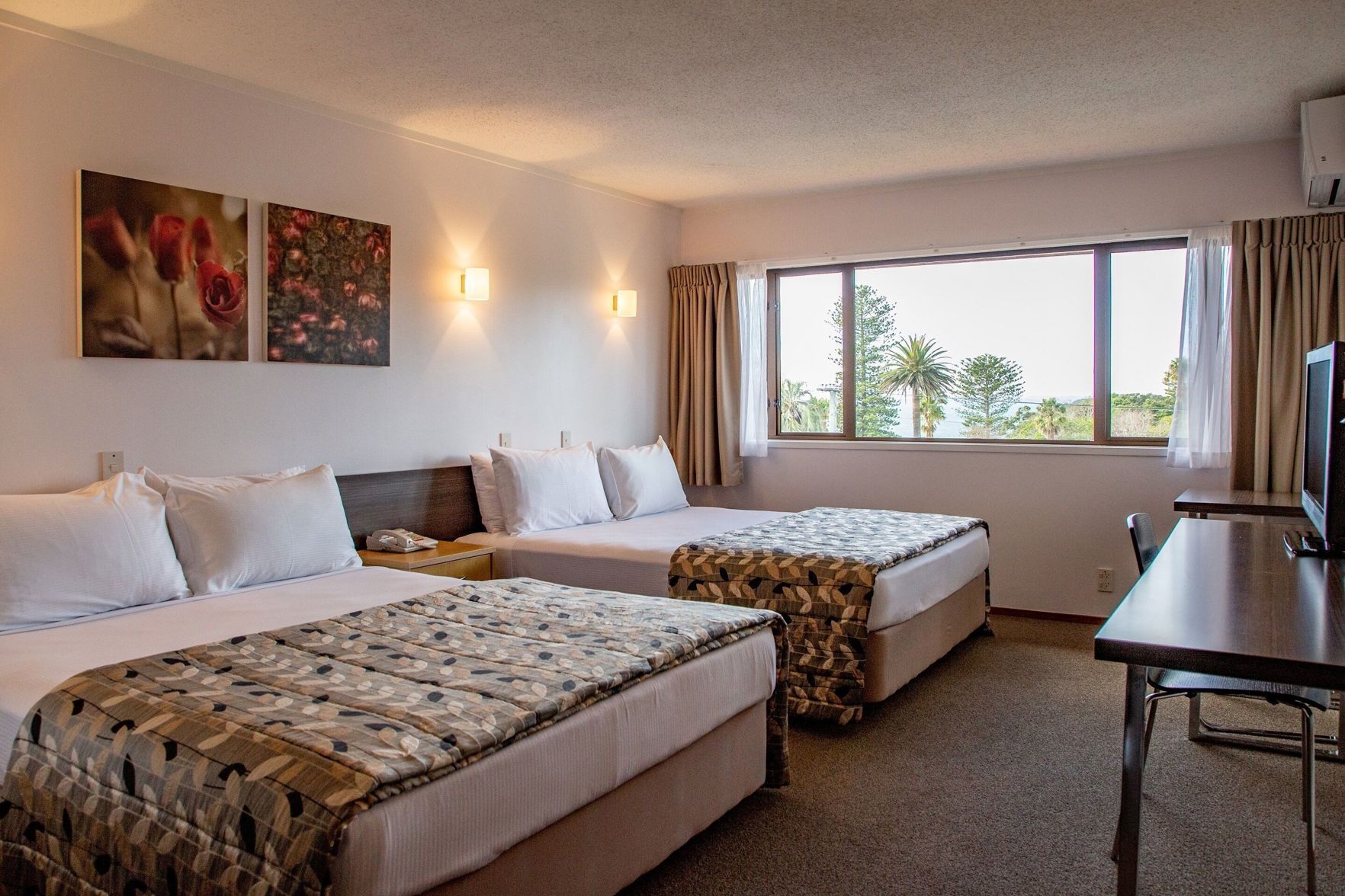 Individually decorated, individually furnished, desk, laptop workspace