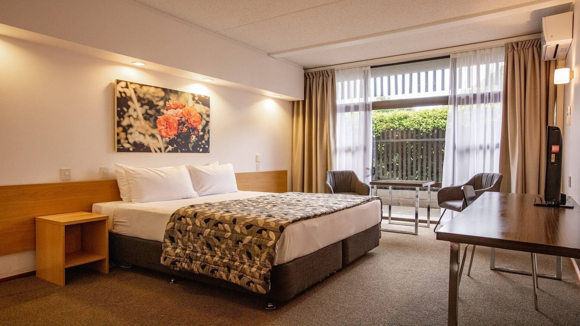 Individually decorated, individually furnished, desk, laptop workspace