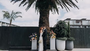 Outdoor wedding area