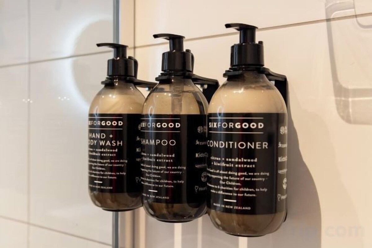 Shower, eco-friendly toiletries, hair dryer, towels