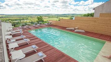 Outdoor pool, pool loungers