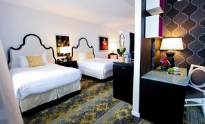 Standard Room, 2 Double Beds, Roll-in Shower | Premium bedding, in-room safe, desk, laptop workspace