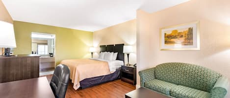 Pillow-top beds, desk, laptop workspace, blackout curtains