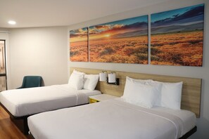 Standard Room, 2 Double Beds, Non Smoking | Iron/ironing board, rollaway beds, free WiFi, bed sheets