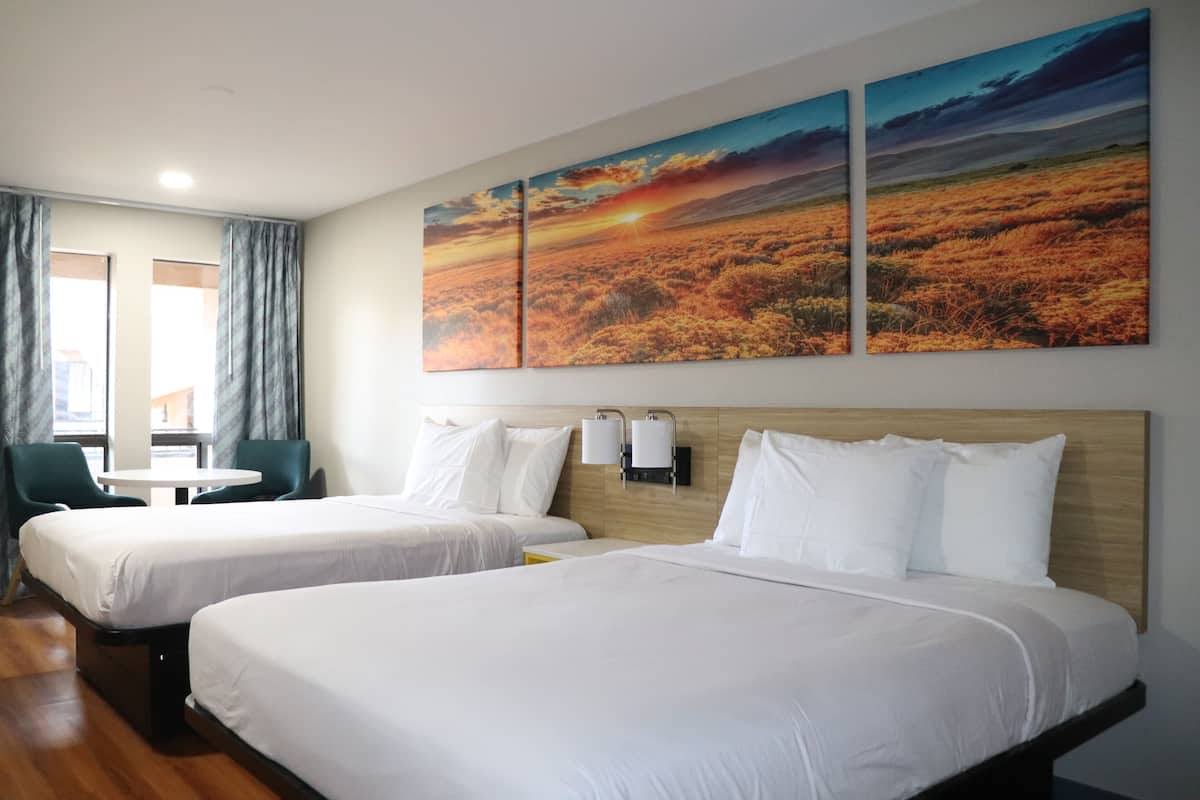 Standard Room, 2 Double Beds, Accessible, Non Smoking | Iron/ironing board, rollaway beds, free WiFi, bed sheets