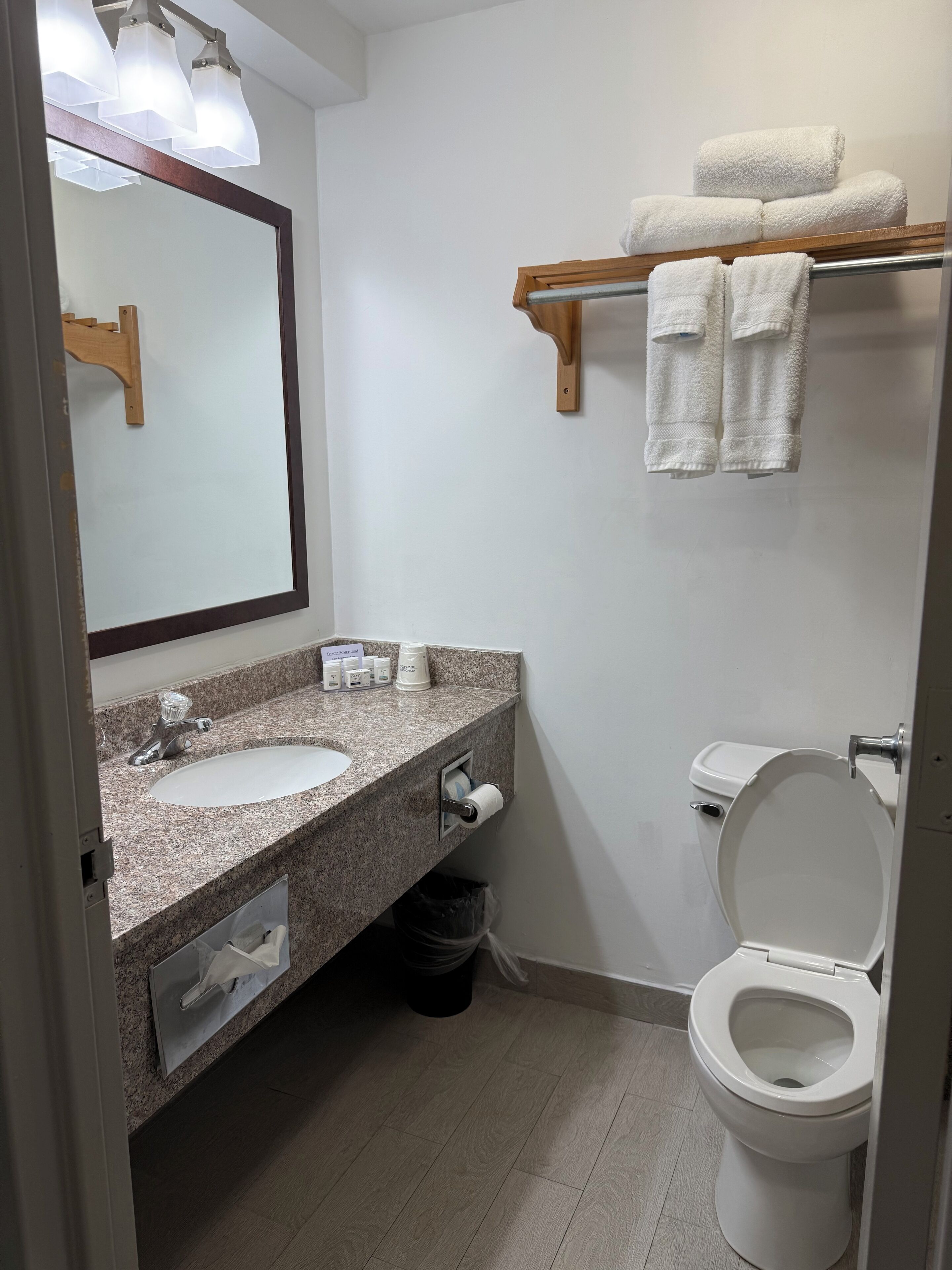 Combined shower/bathtub, eco-friendly toiletries, hair dryer, towels