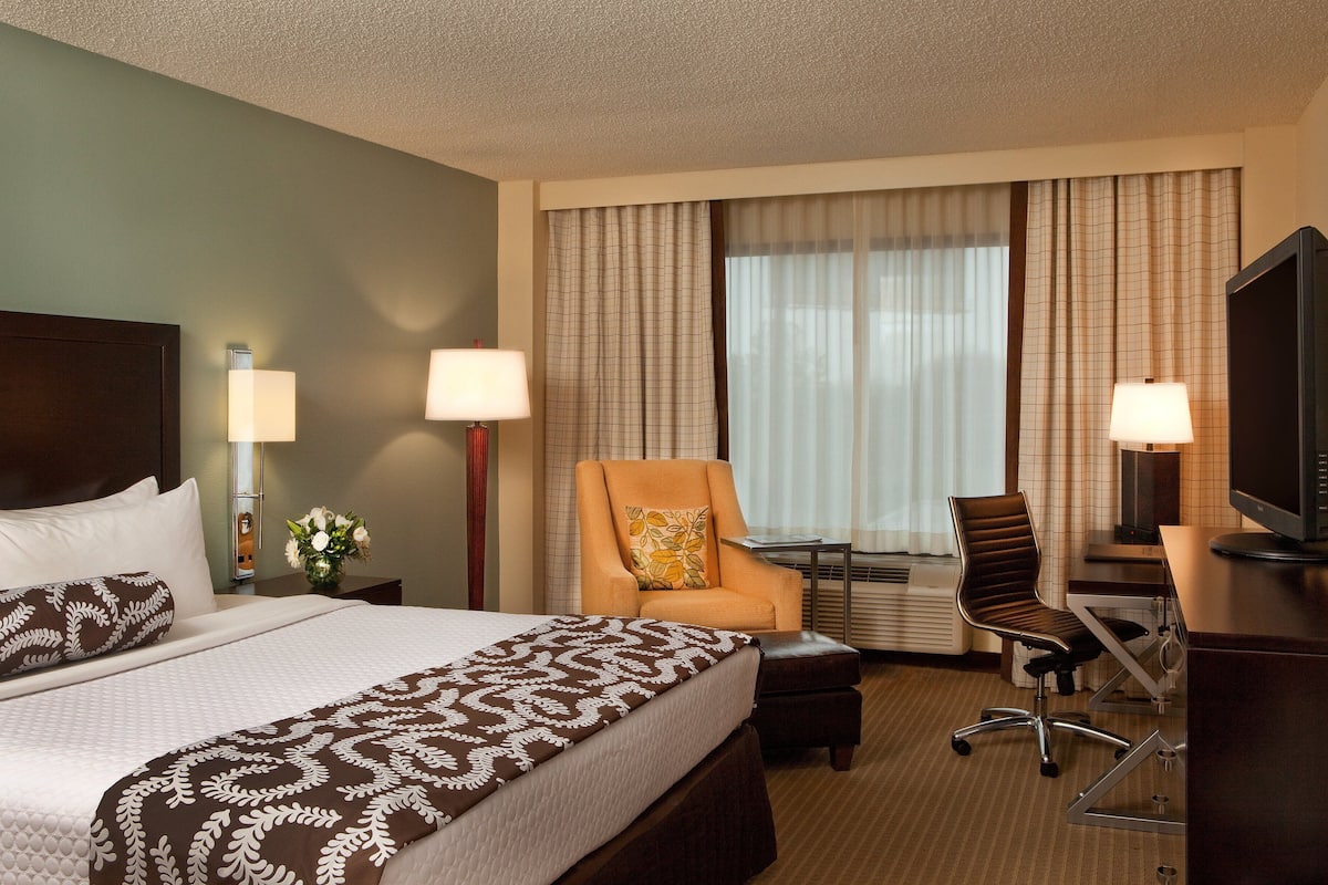 Hypo-allergenic bedding available, in-room safe, desk, laptop workspace