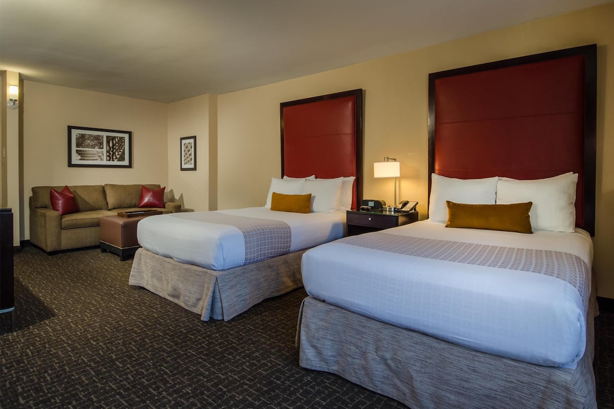 Deluxe Room (Double Double w/Sofa Bed) | Premium bedding, in-room safe, desk, laptop workspace