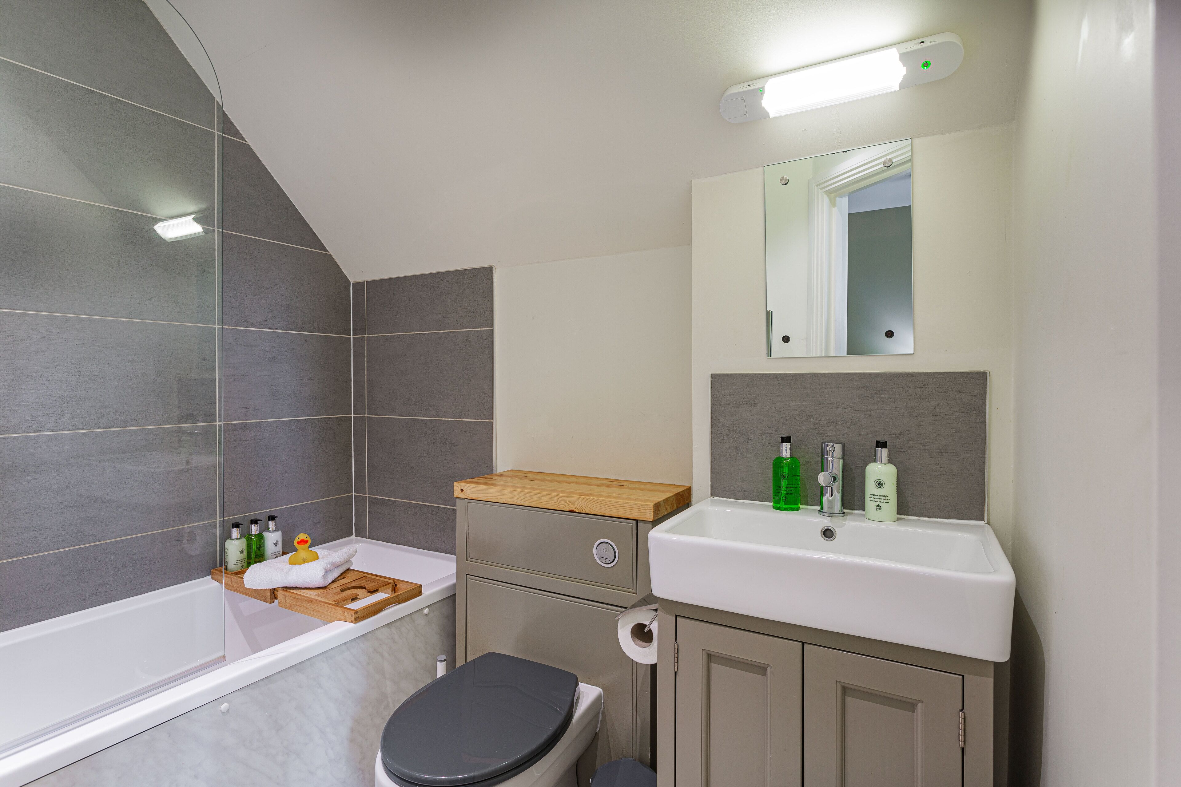 superior double room | bathroom | shower, eco-friendly toiletries, hair dryer, towels