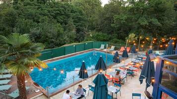 Utsikt mot bassenget, åpen hver dag