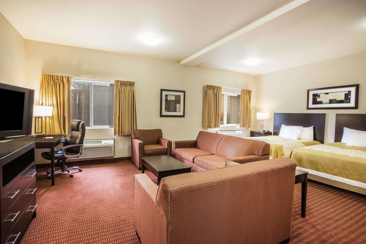 Room, 2 Queen Beds, Accessible, Non Smoking | Desk, iron/ironing board, free cribs/infant beds, rollaway beds