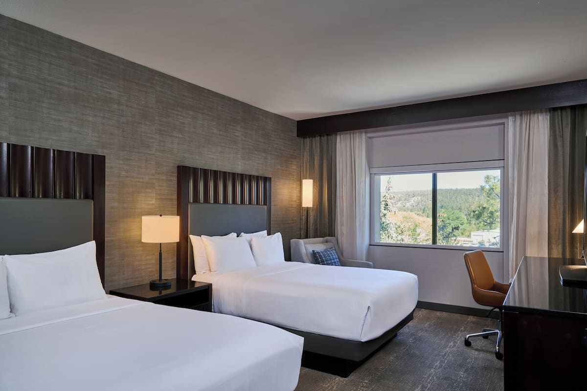 Room, 2 Queen Beds | In-room safe, desk, blackout drapes, iron/ironing board