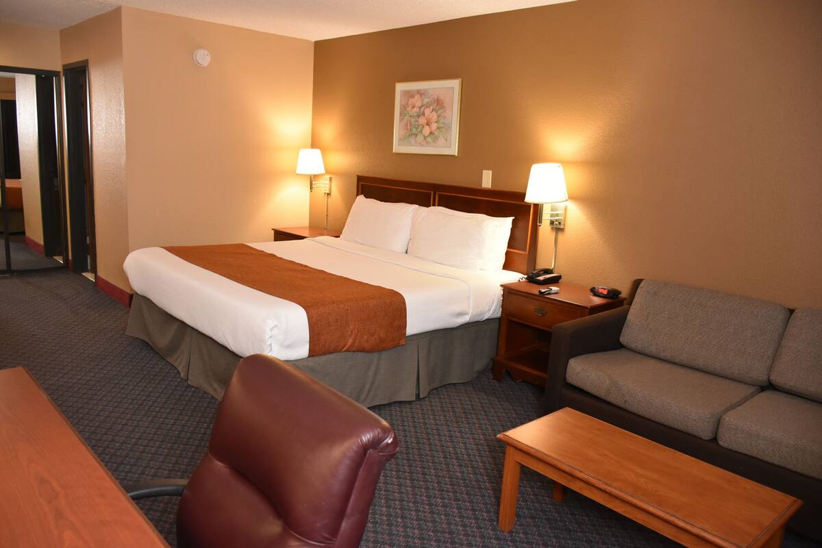 Executive Room, 1 King Bed, Patio, Pool View | Premium bedding, memory foam beds, in-room safe, desk