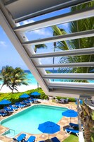 2 outdoor pools, open 9:00 AM to 8:00 PM, pool umbrellas, sun loungers