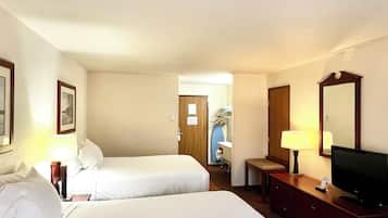 Desk, free WiFi, bed sheets, alarm clocks