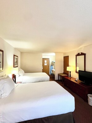 Desk, free WiFi, bed sheets, alarm clocks