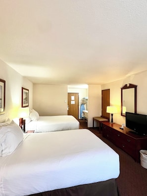 Desk, free WiFi, bed sheets, alarm clocks