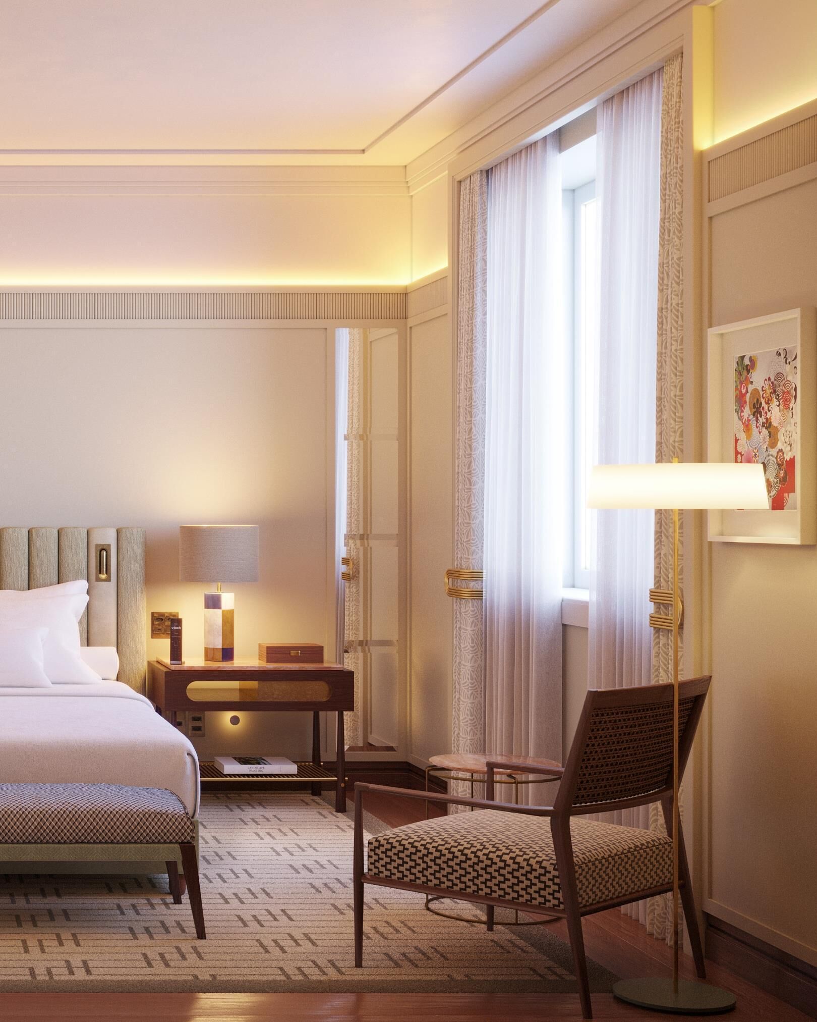 Superior Room, Partial Ocean View | Peralatan tempat tidur premium, bar mini, peti besi dalam bilik, meja 